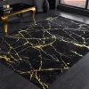 Design Teppich MARBLE 240x160cm schwarz gold Marmor-Optik Flachgewebe