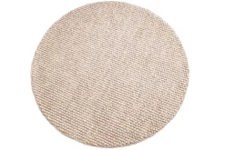 Design Teppich WOOL 150cm beige rund Wolle Handarbeit