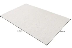Design Teppich WOOL 240x160cm silbergrau aus Wolle
