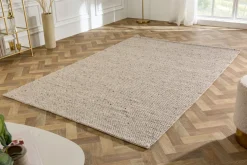 Design Teppich WOOL 240x160cm silbergrau aus Wolle