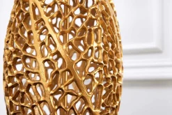 Design Tischlampe ABSTRACT LEAF gold Metall schwarz Marmorfuß handmade
