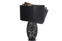 Design Tischlampe ABSTRACT LEAF schwarz Metall Marmorfuß handmade
