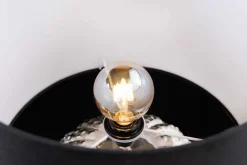 Design Tischlampe ABSTRACT 50cm silber schwarz Metall Stoffschirm handmade