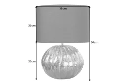 Design Tischlampe ABSTRACT 50cm silber schwarz Metall Stoffschirm handmade