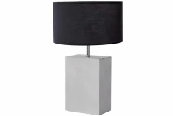Design Tischlampe NOBLE 55cm weiß Marmorfuß Stoffschirm