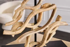 Design Tischlampe WAVE 60cm natur Massivholz handmade weiß Baumwollschirm