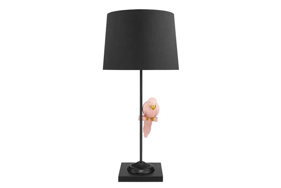 Design Tischlampe WILDLIFE 75cm schwarz terracotta rund Papagei Skulptur