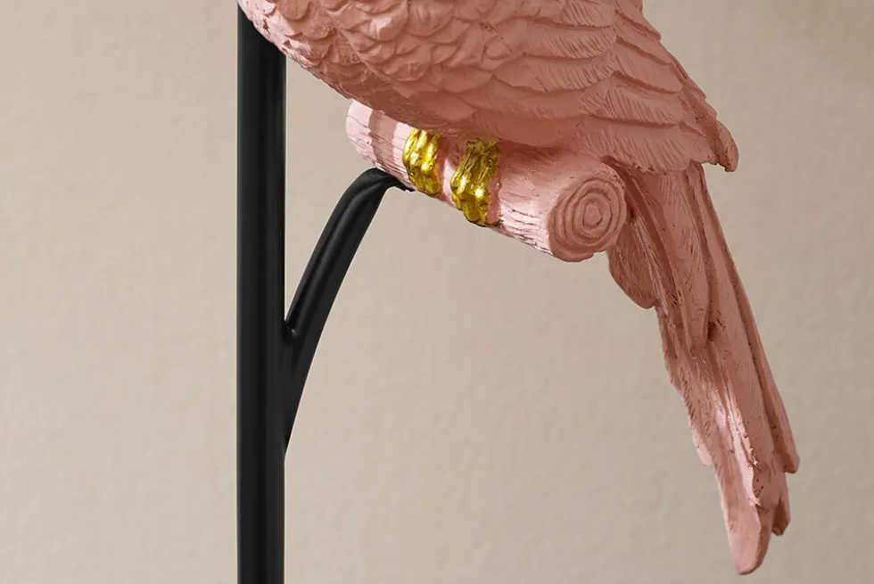 Design Tischlampe WILDLIFE 75cm schwarz terracotta rund Papagei Skulptur