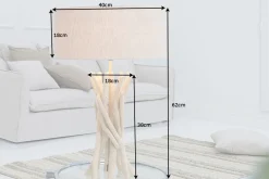 Design Treibholz Tischleuchte WILD NATURE 62cm sand mit Leinenschirm