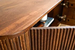 Design TV Board GATSBY 160cm braun mattgold Mangoholz Retro