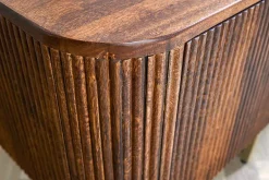 Design TV Board GATSBY 160cm braun mattgold Mangoholz Retro