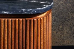 Design TV-Board GATSBY 160cm braun gold Mangoholz Marmor Metallgestell