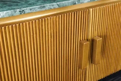 Design TV-Board VENEZIANO 160cm messing grün Marmorplatte Mangoholz Retro