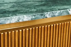 Design TV-Board VENEZIANO 160cm messing grün Marmorplatte Mangoholz Retro