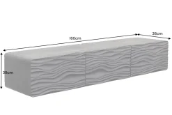 Design TV-Board WAVE 160cm schwarz Mangoholz mit 3D Schnitzereien hängend