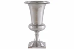 Design Vase GOAL 75cm silber Pflanzen Pokal Aluminium