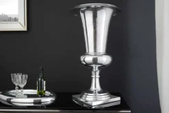 Design Vase GOAL 75cm silber Pflanzen Pokal Aluminium
