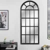Design Wandspiegel CASTILLO 140cm schwarz Landhausstil Fenster
