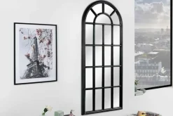 Design Wandspiegel CASTILLO 140cm schwarz Landhausstil Fenster