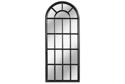 Design Wandspiegel CASTILLO 140cm schwarz Landhausstil Fenster