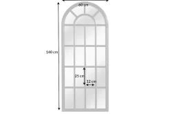 Design Wandspiegel CASTILLO 140cm schwarz Landhausstil Fenster