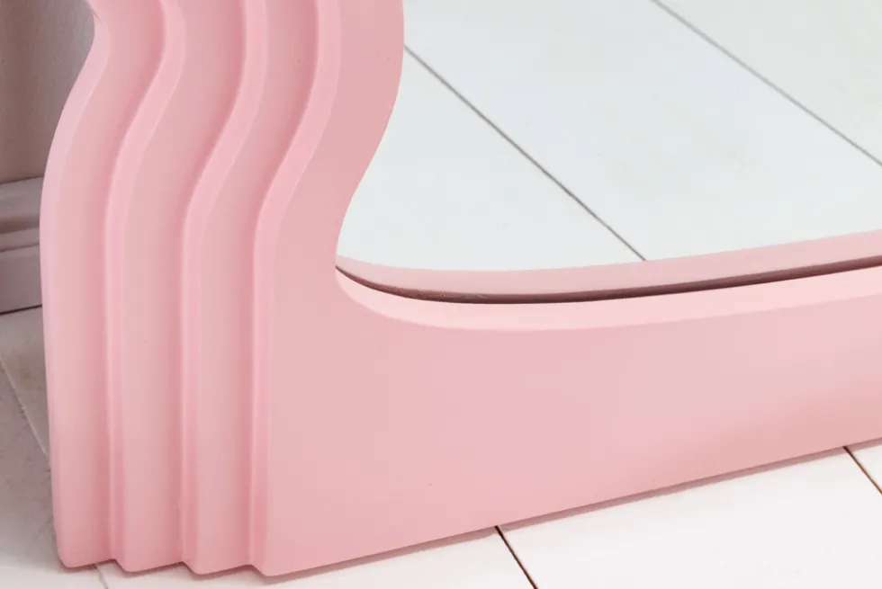 Design Wandspiegel WAVE 160cm rosa