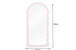 Design Wandspiegel WAVE 160cm rosa