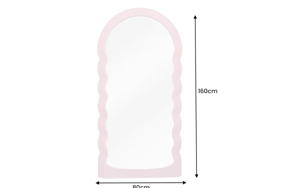 Design Wandspiegel WAVE 160cm rosa