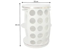 Design Weinfass BODEGA WHITE 70cm weiß gold Pinie Flaschen Gläseraufhängung