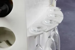 Design Weinfass BODEGA WHITE 70cm weiß gold Pinie Flaschen Gläseraufhängung
