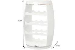 Design Weinfass BODEGA WHITE 65cm weiß gold Pinie Flaschenregal 14 Flaschen