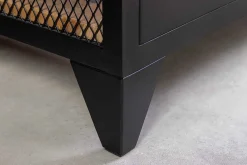Design Weinschrank BODEGA 185cm natur schwarz Tannenholz Metall Flaschenregal