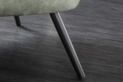 Design XL Sessel AMSTERDAM grün Samt schwarze Metallbeine Retro Stil
