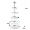 Design XXL Etagere ABSTRACT 180cm silber Metall mit sechs Etagen handmade