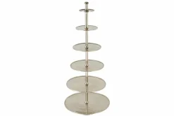 Design XXL Etagere ABSTRACT 180cm silber Metall mit sechs Etagen handmade