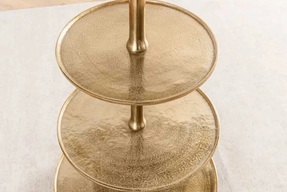Design XXL Etagere ABSTRACT 150cm gold Metall mit fünf Etagen handmade