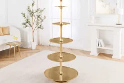 Design XXL Etagere ABSTRACT 150cm gold Metall mit fünf Etagen handmade