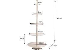 Design XXL Etagere ABSTRACT 150cm gold Metall mit fünf Etagen handmade