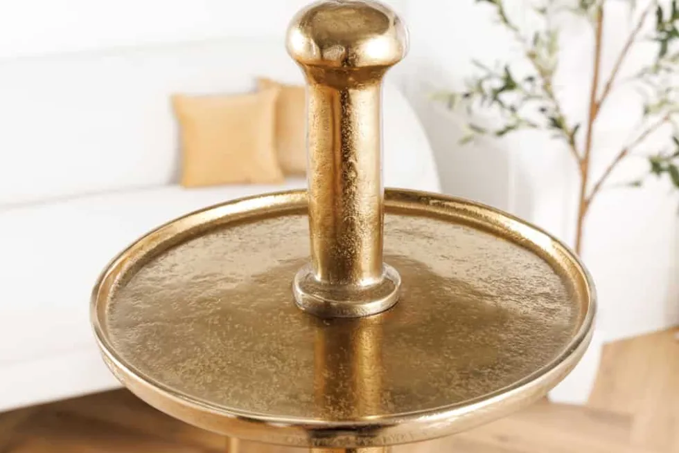 Design XXL Etagere ABSTRACT 150cm gold Metall mit fünf Etagen handmade