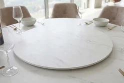 Drehbare Servierplatte SIGNATURE 60cm weiß Marmor Keramik rund