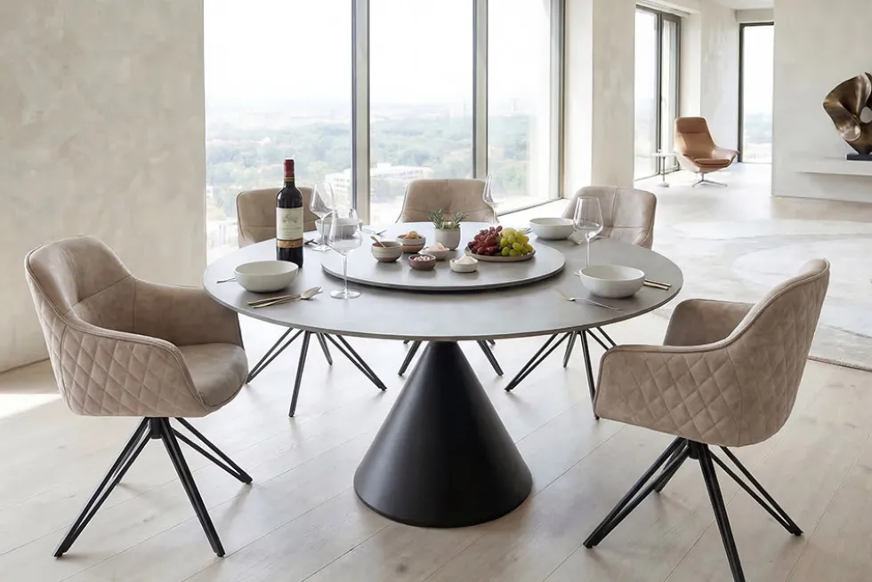 Drehbare Servierplatte SIGNATURE 60cm grau Keramik rund