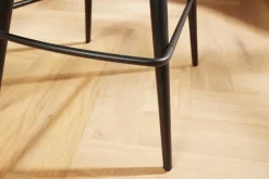 Drehbarer Barhocker PAPILLON grau Samt Barstuhl mit Lehne schwarze Metallbeine