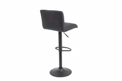 Drehbarer Barhocker PORTLAND vintage grau Microfaser Barstuhl mit Lehne höhenverstellbar