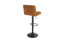 Drehbarer Barhocker PORTLAND vintage braun Microfaser Barstuhl mit Lehne höhenverstellbar
