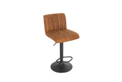 Drehbarer Barhocker PORTLAND vintage braun Microfaser Barstuhl mit Lehne höhenverstellbar