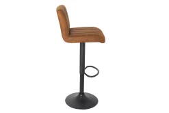 Drehbarer Barhocker PORTLAND vintage braun Microfaser Barstuhl mit Lehne höhenverstellbar