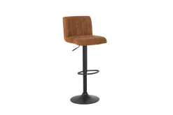 Drehbarer Barhocker PORTLAND vintage braun Microfaser Barstuhl mit Lehne höhenverstellbar