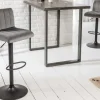 Drehbarer Barhocker PORTLAND grau Samt Barstuhl mit Lehne höhenverstellbar