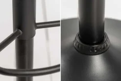 Drehbarer Barhocker PORTLAND grau Samt Barstuhl mit Lehne höhenverstellbar