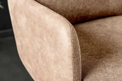 Drehbarer Design Barhocker BIG GEORGE champagner beige Samt Taschenfederkern Armlehne
